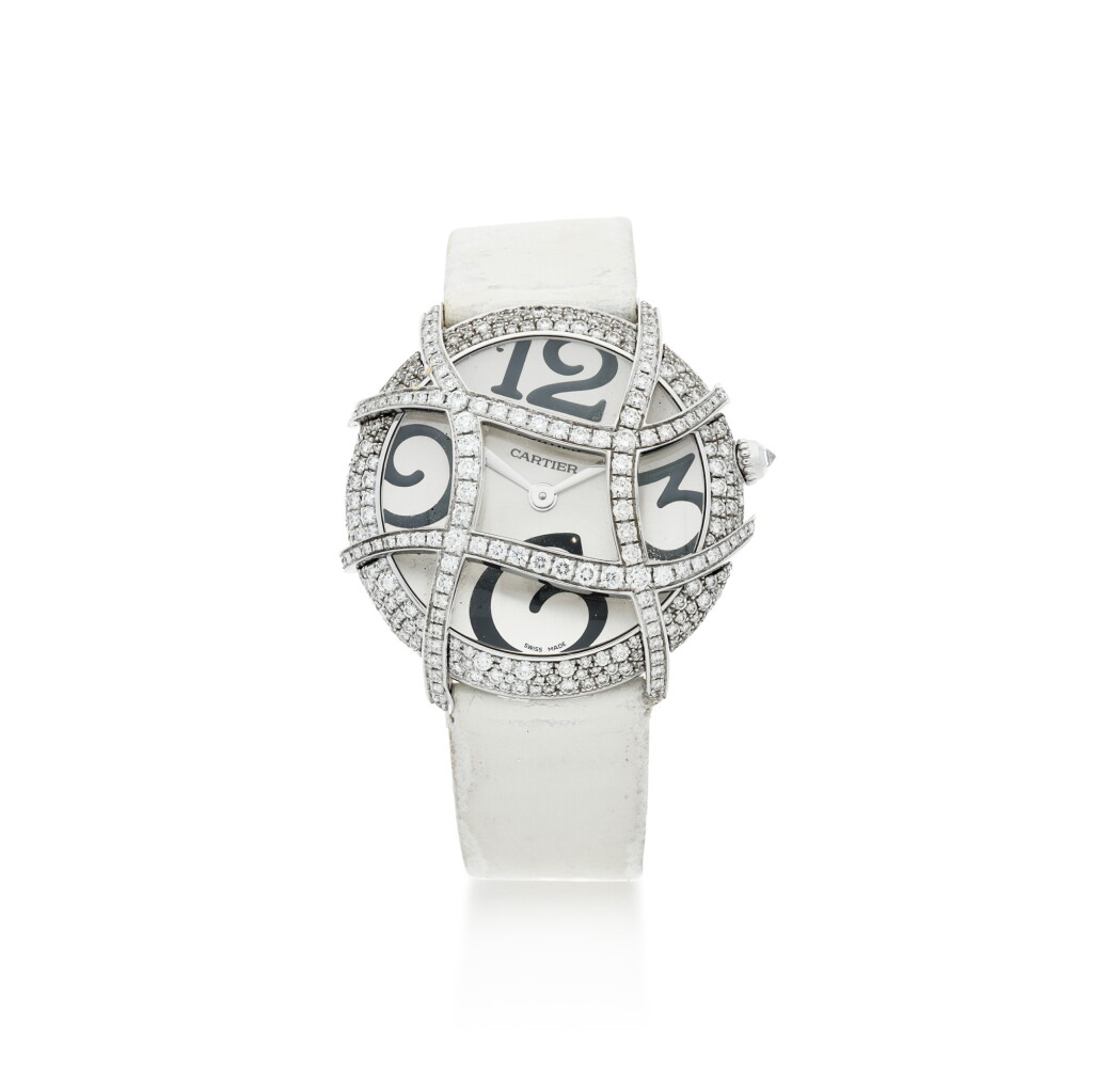 全萤幕检视 - 查看23CARTIER | REFERENCE 2991 RONDE FOLLE A WHITE GOLD AND DIAMOND-SET WRISTWATCH, CIRCA 2008的1