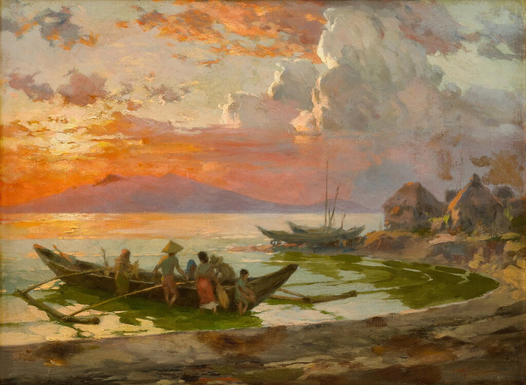View full screen - View 1 of Lot 40. Fernando Cueto Amorsolo 阿莫索羅 | View of Manila Bay 馬尼拉灣之景.
