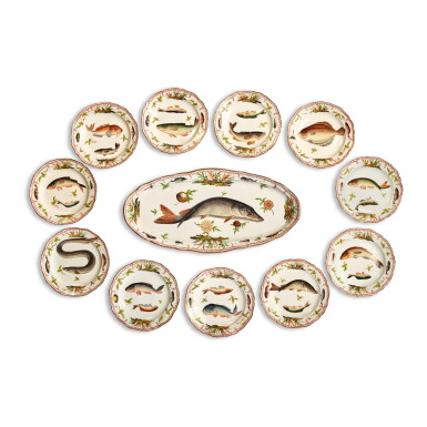 View full screen - View 1 of Lot 782. A Meissen Porcelain Fish Service, Late 19th Century.