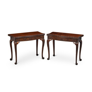 View full screen - View 1 of Lot 313. A Pair of George III Mahogany Games Tables, Circa 1770.