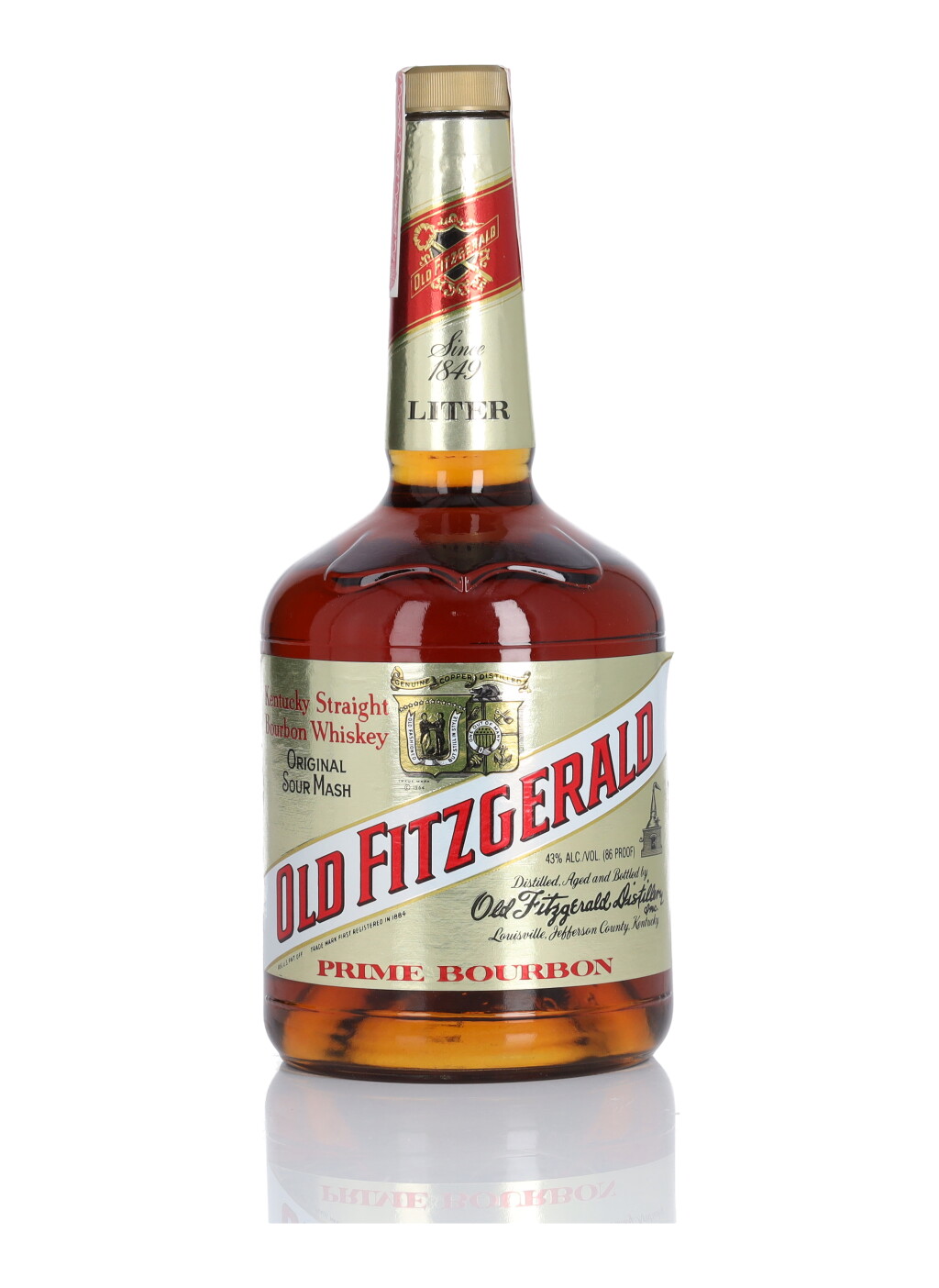View full screen - View 1 of Lot 348. Old Fitzgerald Prime 86 Proof NV (1 Bottle Litre).
