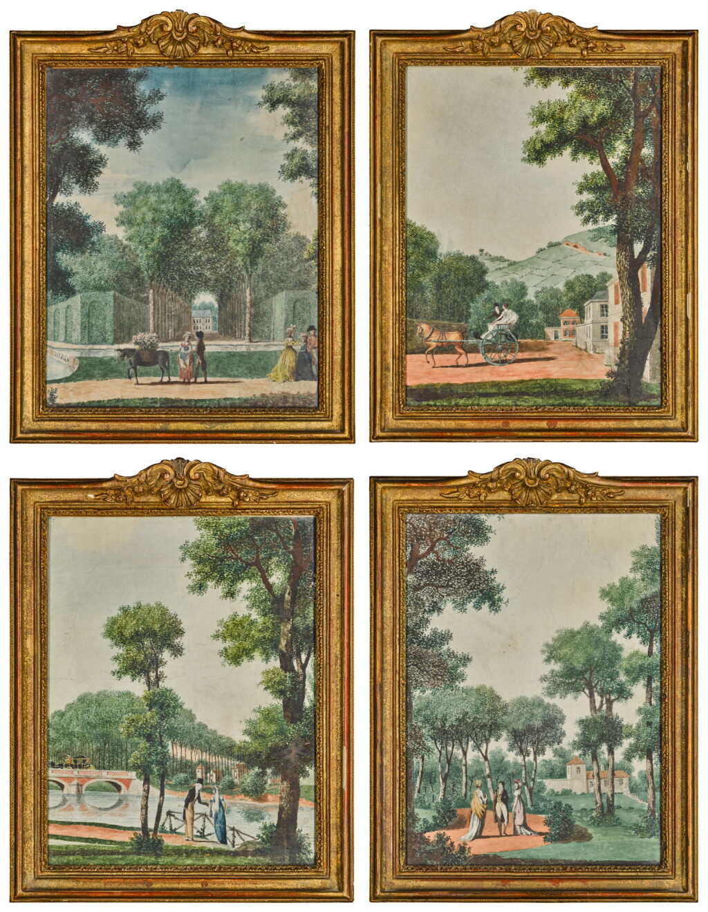 View full screen - View 1 of Lot 91. Four views inspired by Carmontelle's Transparencies.