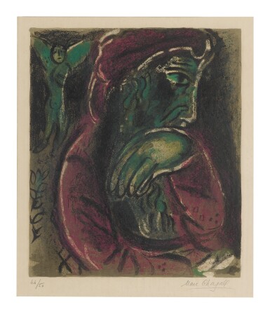 View full screen - View 1 of Lot 28. MARC CHAGALL | JOB IN DESPAIR (MOURLOT 254).