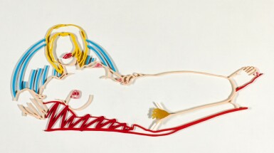 View full screen - View 1 of Lot 500. TOM WESSELMANN | MONICA RECLINING ON BLANKET AND PILLOW.