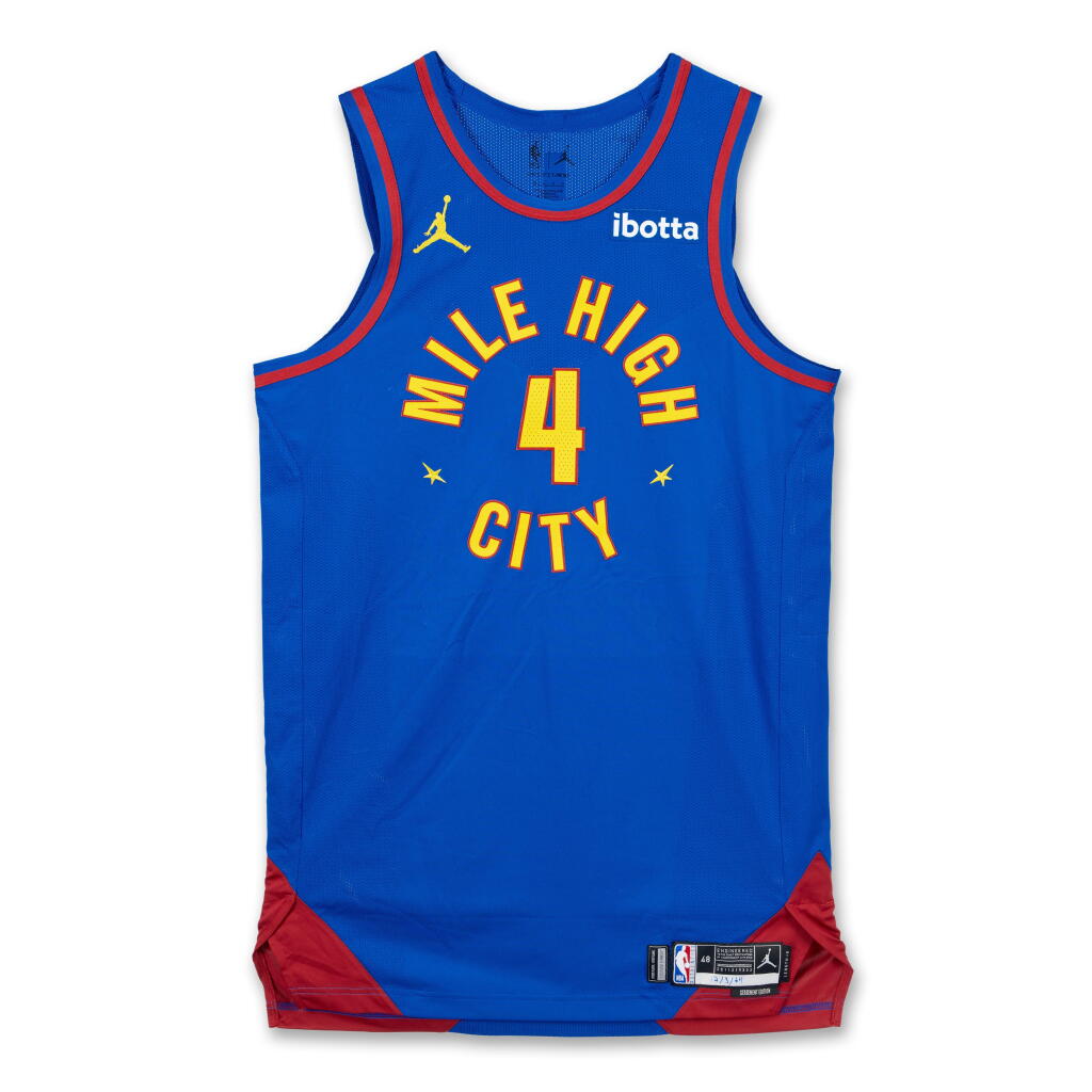 View full screen - View 1 of Lot 81. Russell Westbrook Denver Nuggets 2024-2025 Emirates NBA Cup Game Worn Statement Edition Jersey.