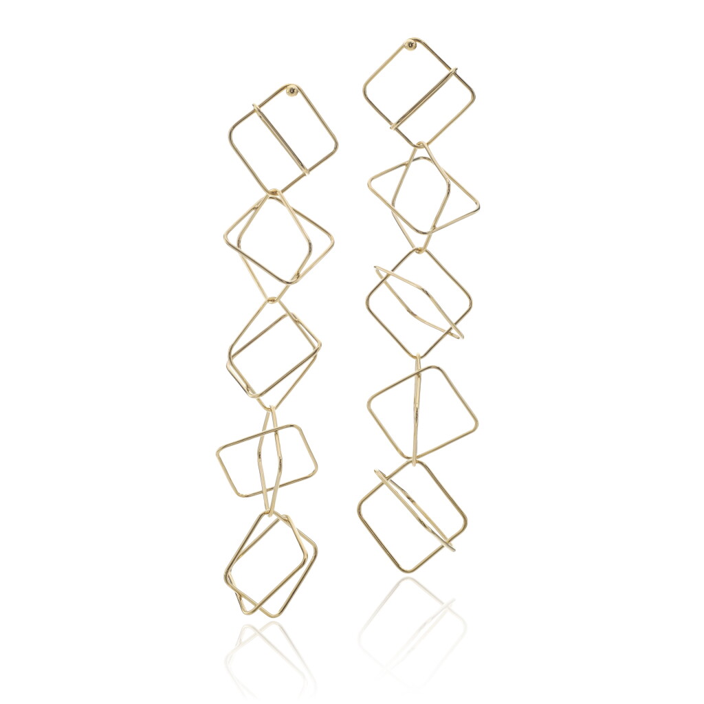 View full screen - View 1 of Lot 987. Pair of pendant earrings, 'Cube'.