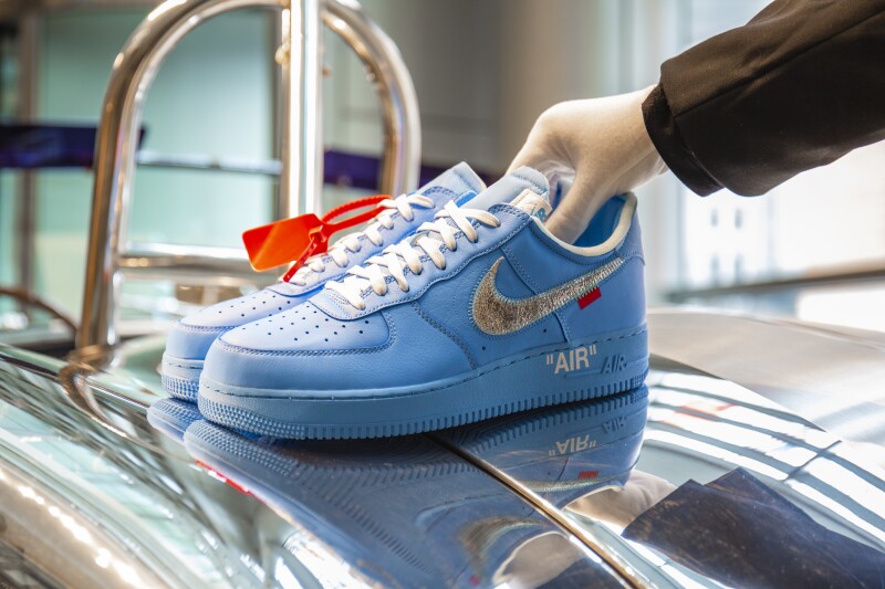 Nike Air Force 1 Low Off White Mca Sneakers Sotheby S Nike Air Force 1 Low Off White Mca Sneakers Sotheby S