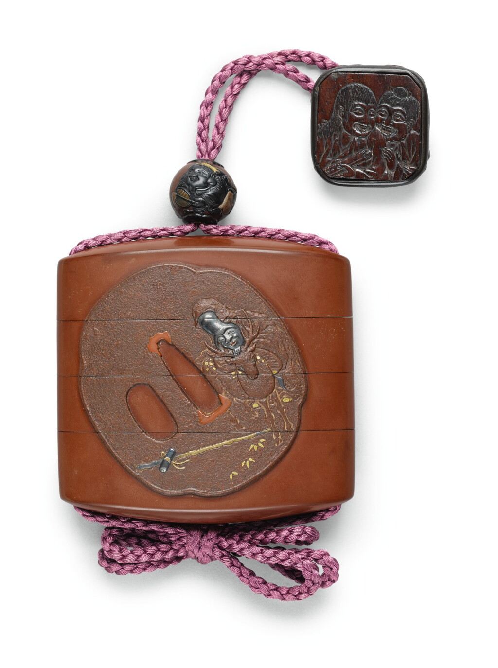 View full screen - View 1 of Lot 85. A THREE-CASE INRO, SIGNED ZESHIN, EDO PERIOD, LATE 19TH CENTURY .