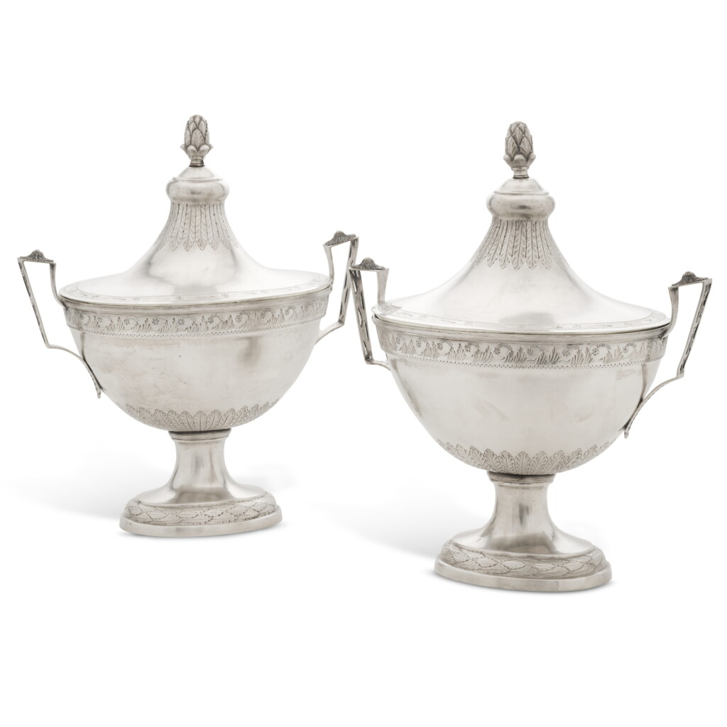 View full screen - View 1 of Lot 108. A pair of German silver soup tureens, Christian Jacob Haase, Danzig, 1801-1805.