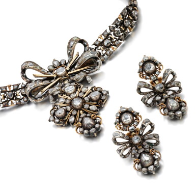 View full screen - View 1 of Lot 97. Diamond demi-parure, late 18th/early 19th century .
