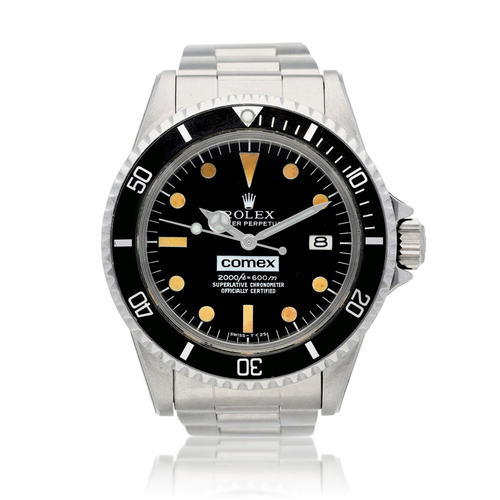 View full screen - View 1 of Lot 10. 'COMEX' Sea-Dweller, Ref. 1665 Stainless steel wristwatch with date, helium escape valve and bracelet Circa 1979 | 勞力士 | 1665型號「“COMEX” Sea-Dweller」精鋼鍊帶腕錶備日期顯示及排氦閥,約1979年製.