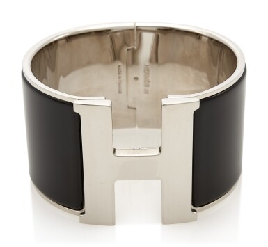 View full screen - View 1 of Lot 24. Enamel and palladium bracelet, Clic Clac H, Hermès.