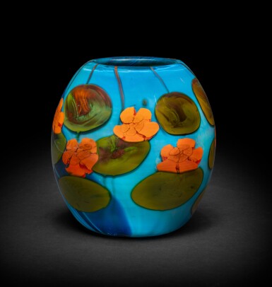 View full screen - View 1 of Lot 410. "Nasturium" Paperweight Vase.