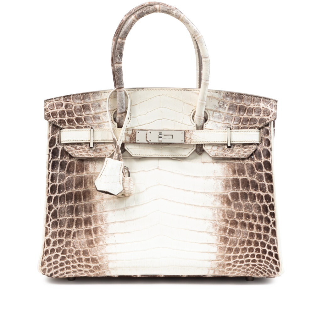 View full screen - View 1 of Lot 614. White Matte Niloticus Crocodile Himalaya Birkin 30 Palladium Hardware, 2015.