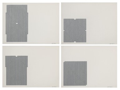 View full screen - View 1 of Lot 18. FRANK STELLA | SIX MILE LOWER; AVERROES; LUIS MIGUEL DOMINGUIN; AND KINGSBURY RUN (AXSOM 33-34, 36 AND 38).