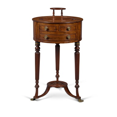 View full screen - View 1 of Lot 1131. Classical Figured Mahogany Basin Stand, Attributed to Thomas Seymour (1771–1848), Boston, Massachusetts, Circa 1810.