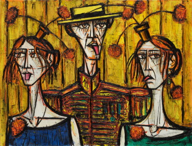 View full screen - View 1 of Lot 226. Deux folles et homme au canotier.