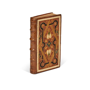 View full screen - View 1 of Lot 1153. Lucretius Carus, De rerum natura libri sex, Lyon, 1546, French polychrome binding.