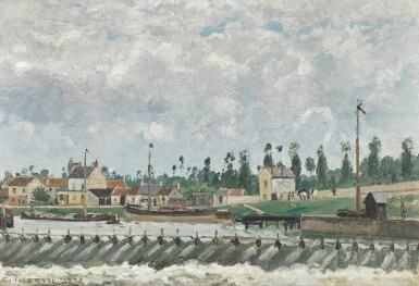 View full screen - View 1 of Lot 135. Le Déversoir et l'écluse à Saint-Ouen-L'Aumône.