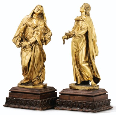 View full screen - View 1 of Lot 23. ITALIAN, ROME, 18TH CENTURY | ST. JOHN AND THE VIRGIN.