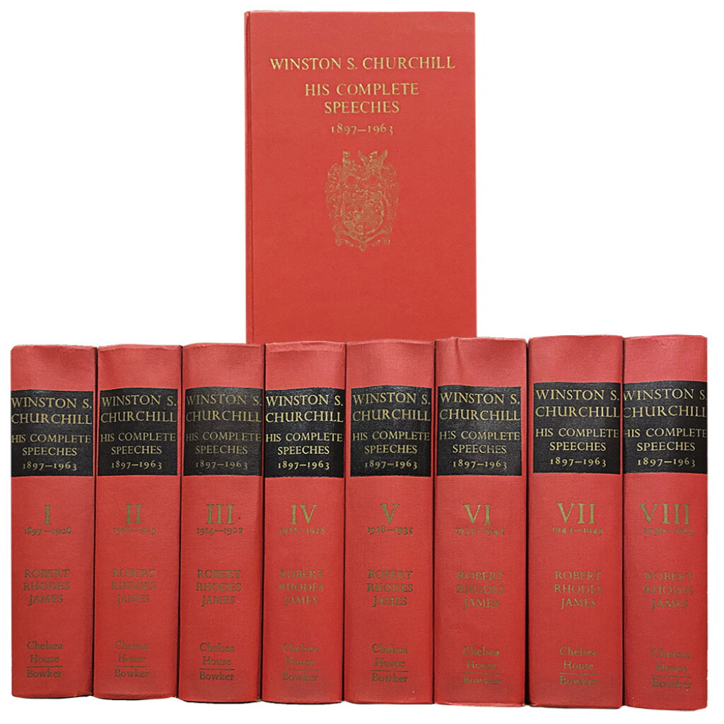 View full screen - View 1 of Lot 91. Winston S. Churchill | Winston S. Churchill: His Complete Speeches 1879-1963. New York: Chelsea House/Bowker, 1974 .