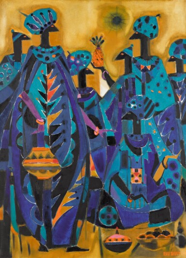 View full screen - View 1 of Lot 53. IBOU DIOUF | LE ROYAUME BLEU D'ENFANCE.