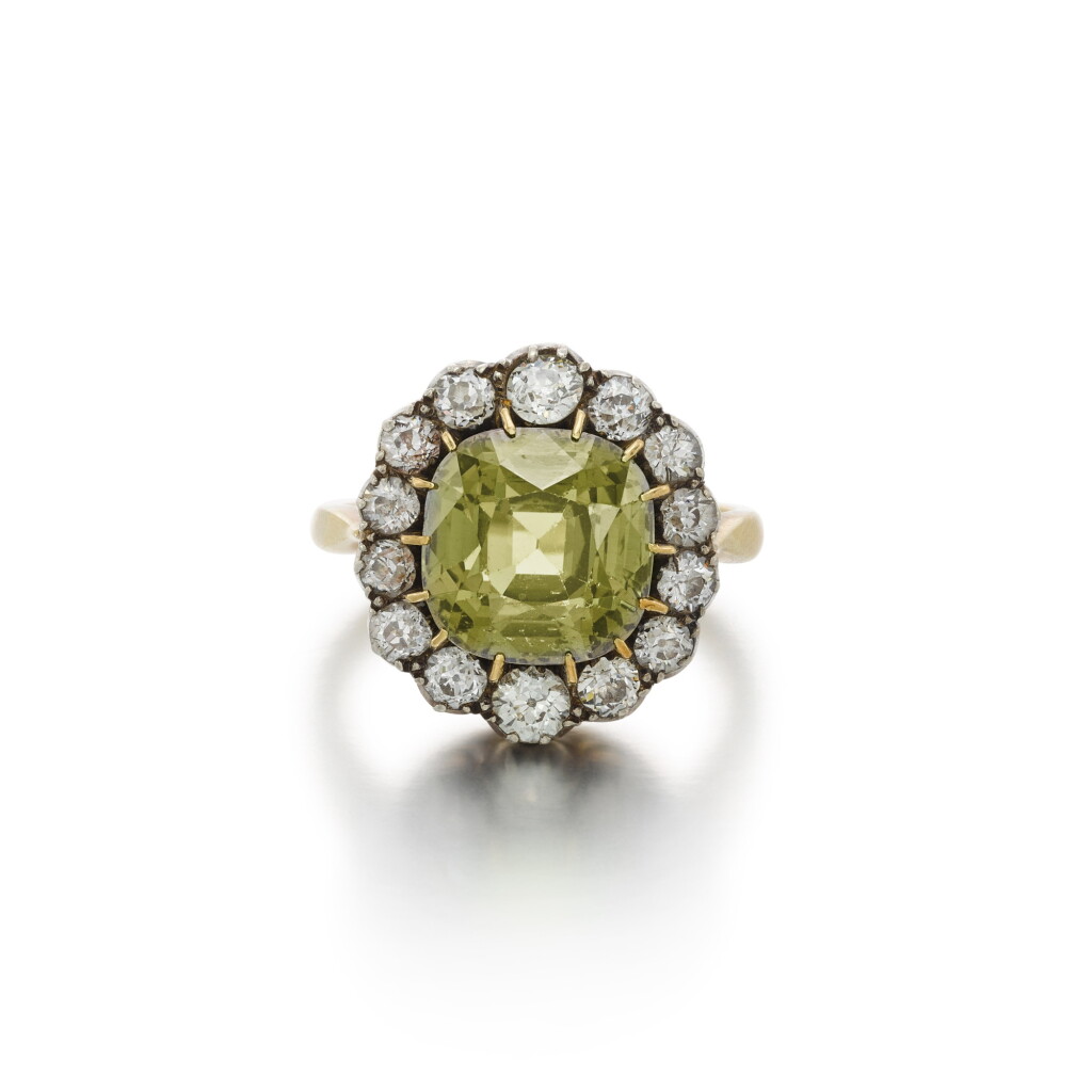 View full screen - View 1 of Lot 68. Alexandrite and Diamond Ring .