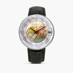 1521 NH | A stainless steel dual time wristwatch with three-dimensional globe dial and mother-of-pearl chapter ring, Circa 2004