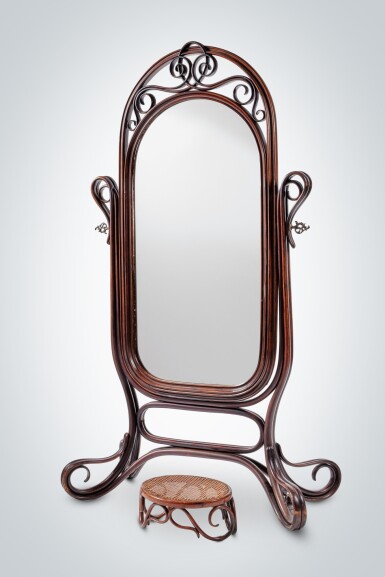 View full screen - View 1 of Lot 43. Dressing Mirror and Foot Stool .