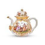 A Meissen Chinoiserie Teapot and Cover, Circa 1725