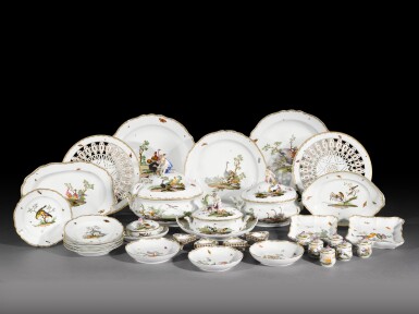 View full screen - View 1 of Lot 20. An extensive Meissen part dinner and dessert service, circa 1765-1780, Academic and Marcolini Periods.