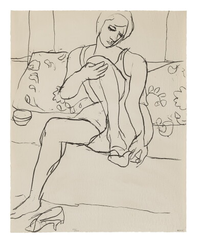 View full screen - View 1 of Lot 74. RICHARD DIEBENKORN | SEATED WOMAN ON SOFA.