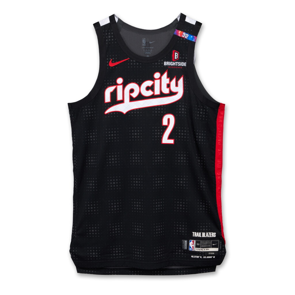 View full screen - View 1 of Lot 269. Deandre Ayton Portland Trail Blazers 2024-2025 Game Issued City Edition Jersey.