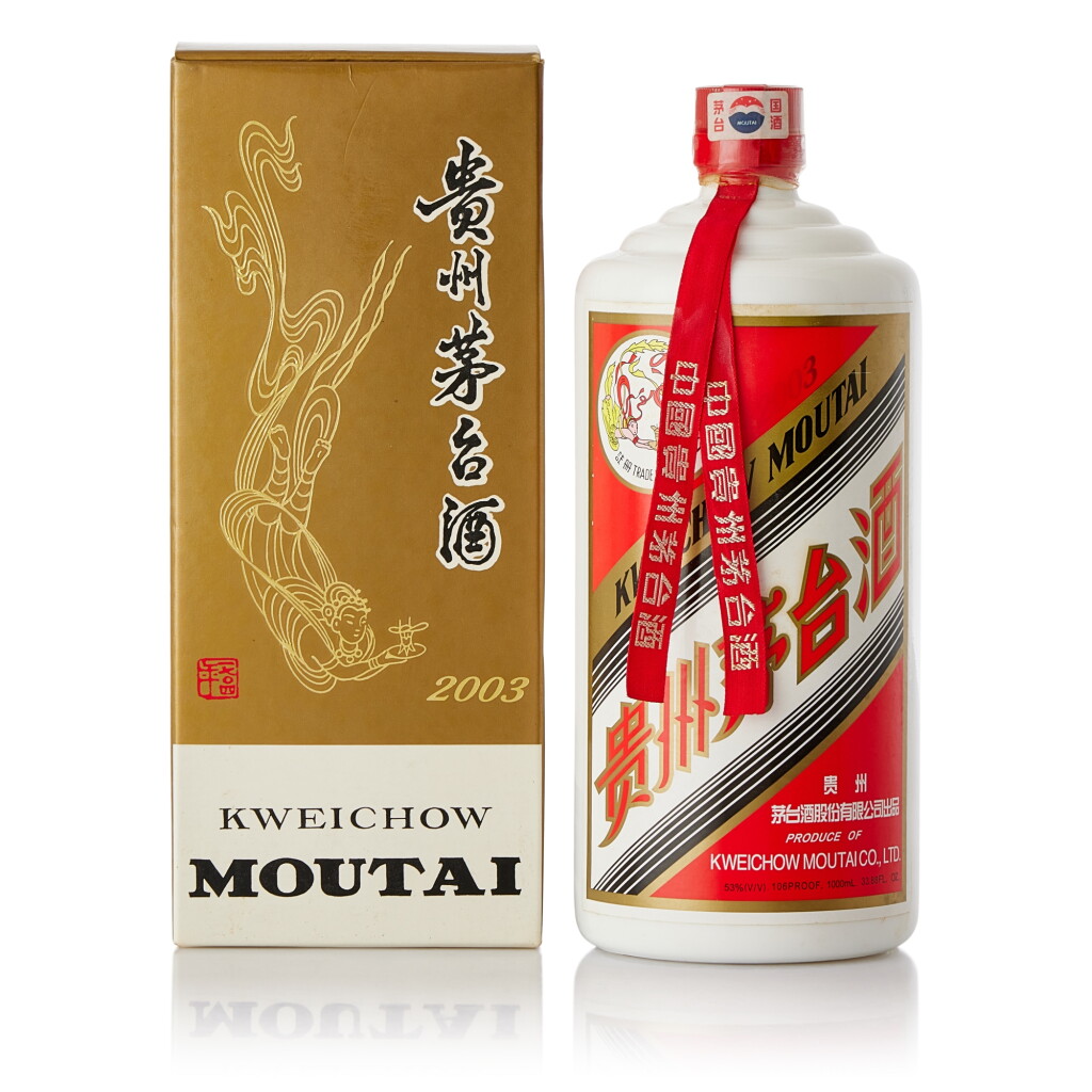 View full screen - View 1 of Lot 9369. 2003年產 "飛天牌"貴州茅台酒 Kweichow Flying Fairy Moutai 2003 (1 Litre).