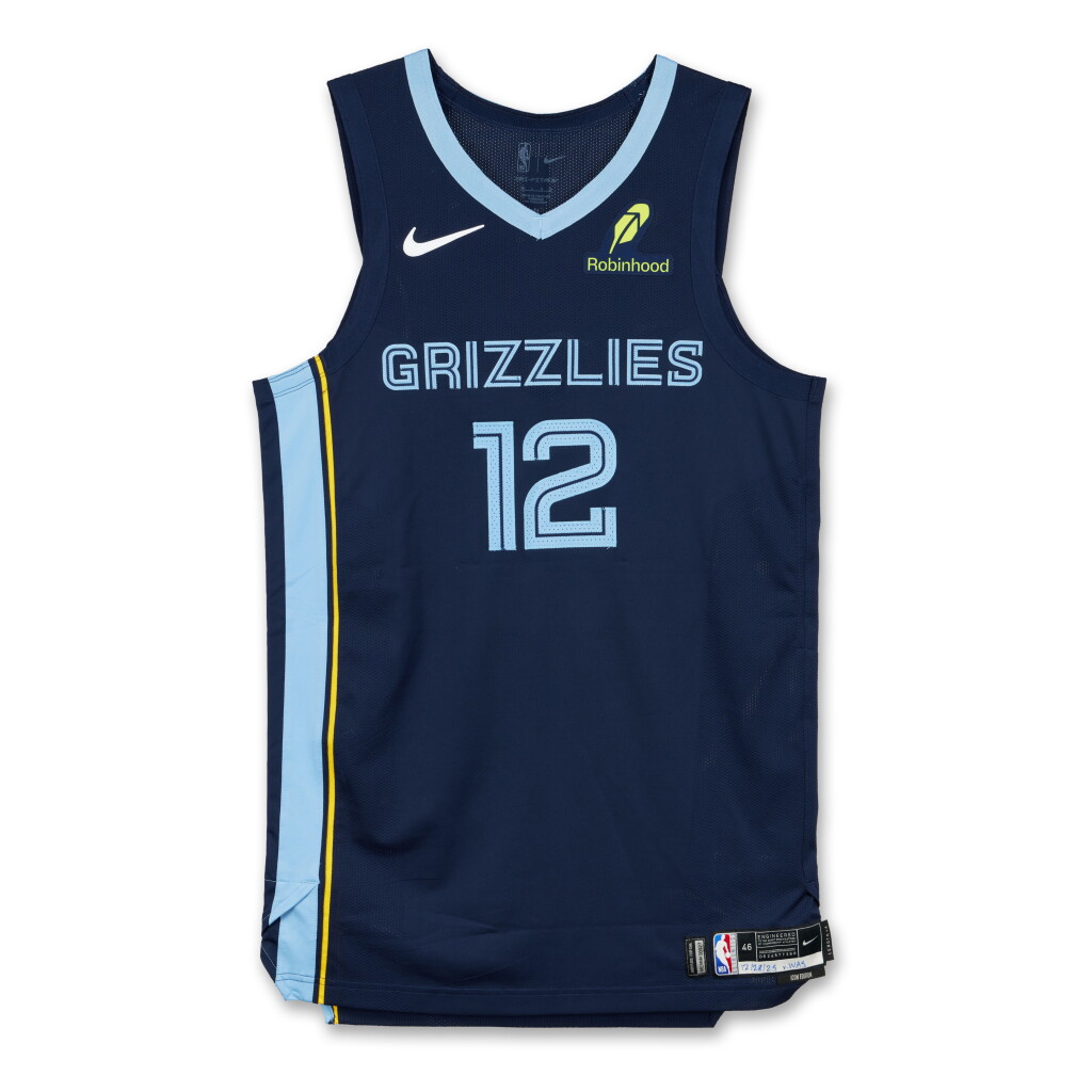 View full screen - View 1 of Lot 8. Ja Morant Memphis Grizzlies 2025-2026 Game Worn Icon Edition Jersey .