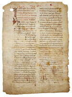 Fragment, C10th | Late 10th century fragment of Matthew 20:1-16 from the Luculentius Homiliary