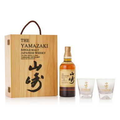 View full screen - View 1 of Lot 9138. 山崎 The Yamazaki 12 Year Old Gift Box Set 43.0 abv NV (1 BT70).
