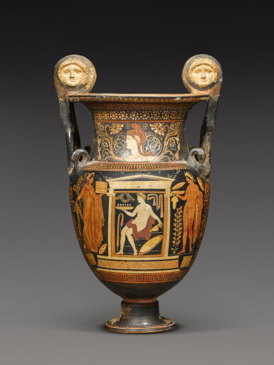 View full screen - View 1 of Lot 421. An Apulian Red-figured Volute Krater, circa 350-330 B.C., attributed to the Patera Painter.