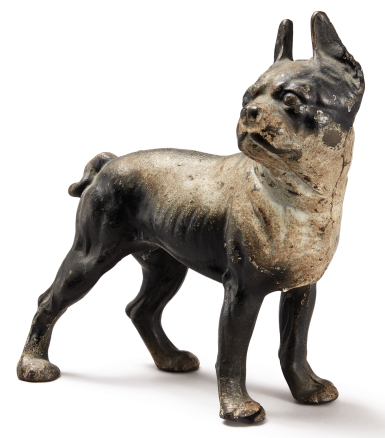 View full screen - View 1 of Lot 1057. CAST-IRON BOSTON TERRIER COIN BANK, VINDEX CO., BELVIDERE, ILLINOIS, CIRCA 1931.