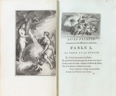 View full screen - View 1 of Lot 25. Fables..., 1773. In-8 (veau de l'époque). Illustrations de Marillier.