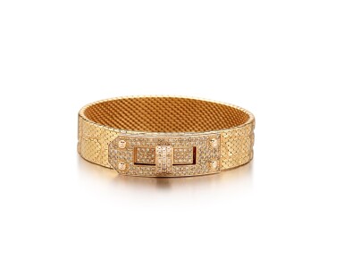 View full screen - View 1 of Lot 1791. 'Kelly' Gold and Diamond Bracelet | 愛馬仕 | 'Kelly' K金 配 鑽石 手鏈.