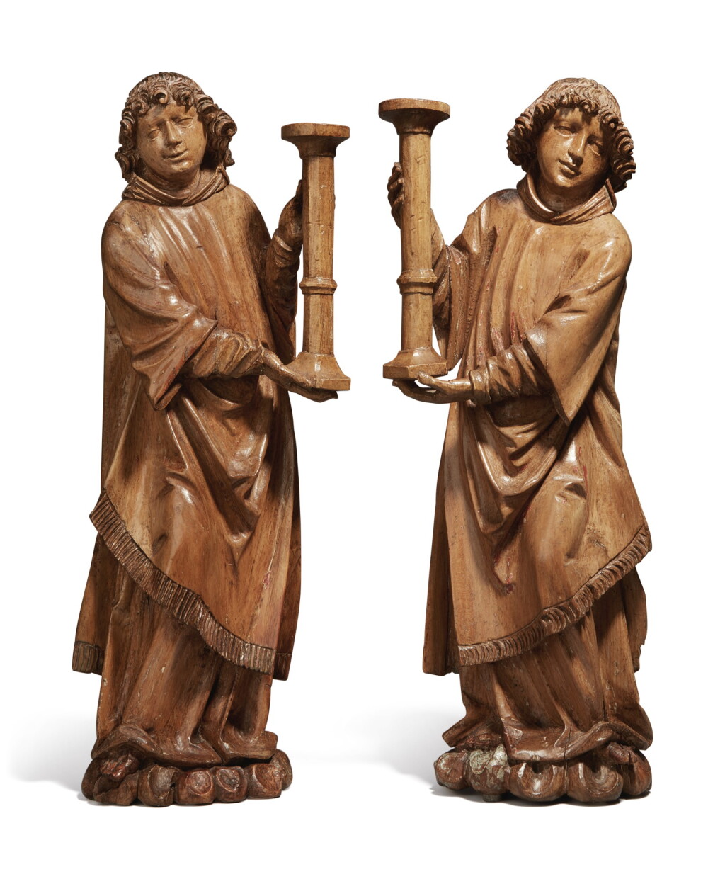 View full screen - View 1 of Lot 708. pair of Angels bearing Torches.
