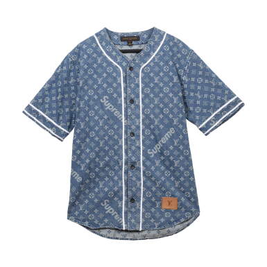 View full screen - View 1 of Lot 112. Jacquard Denim Baseball Jersey | Taille Homme L.
