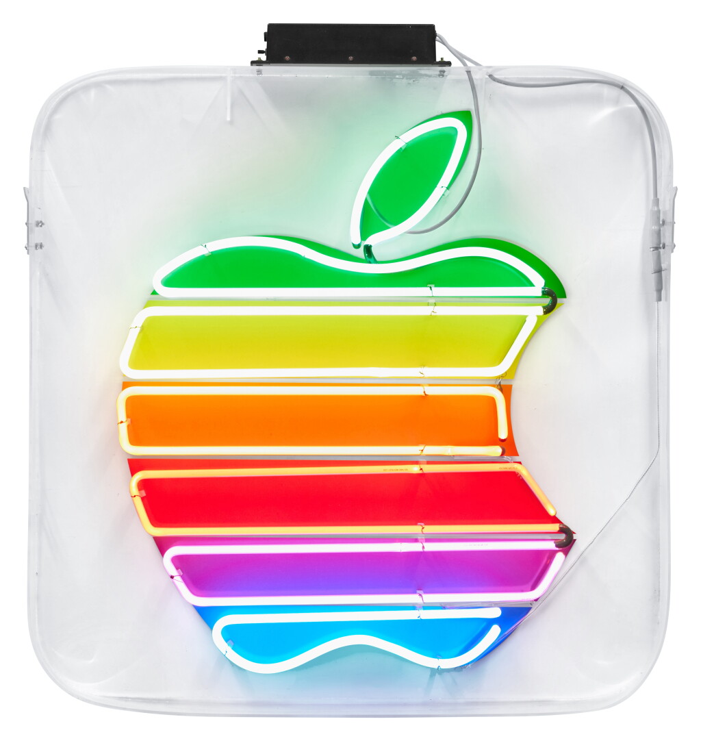View full screen - View 1 of Lot 48. Large Original Neon Apple Sign.
