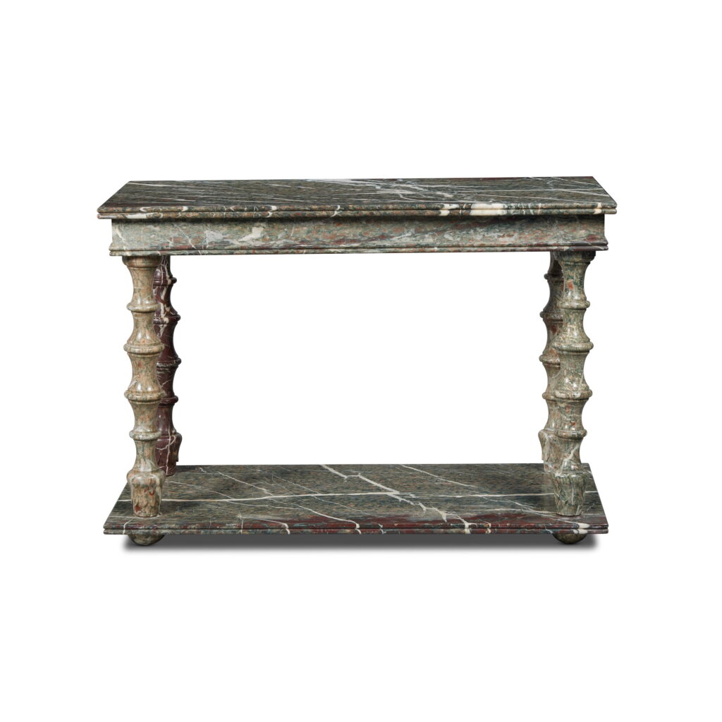 View full screen - View 1 of Lot 381. A Pompeiian Style Campan Mélange Marble Console Table.