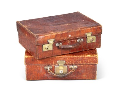 View full screen - View 1 of Lot 2152. Two aligator suitcases, mid 20th century | Deux valises en aligator, milieu XXème siècle.