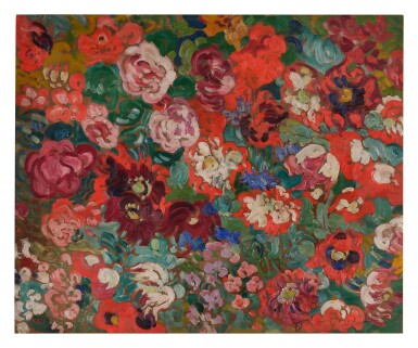 View full screen - View 1 of Lot 397. Panneau de fleurs.