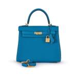 Bleu Frida Togo Kelly 25 Gold Hardware, 2021