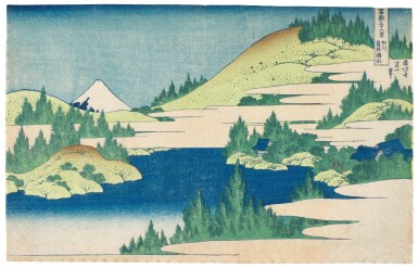 View full screen - View 1 of Lot 16. KATSUSHIKA HOKUSAI (1760-1849) HAKONE LAKE IN SAGAMI PROVINCE (SOSHU HAKONE KOSUI)  | EDO PERIOD, 19TH CENTURY.