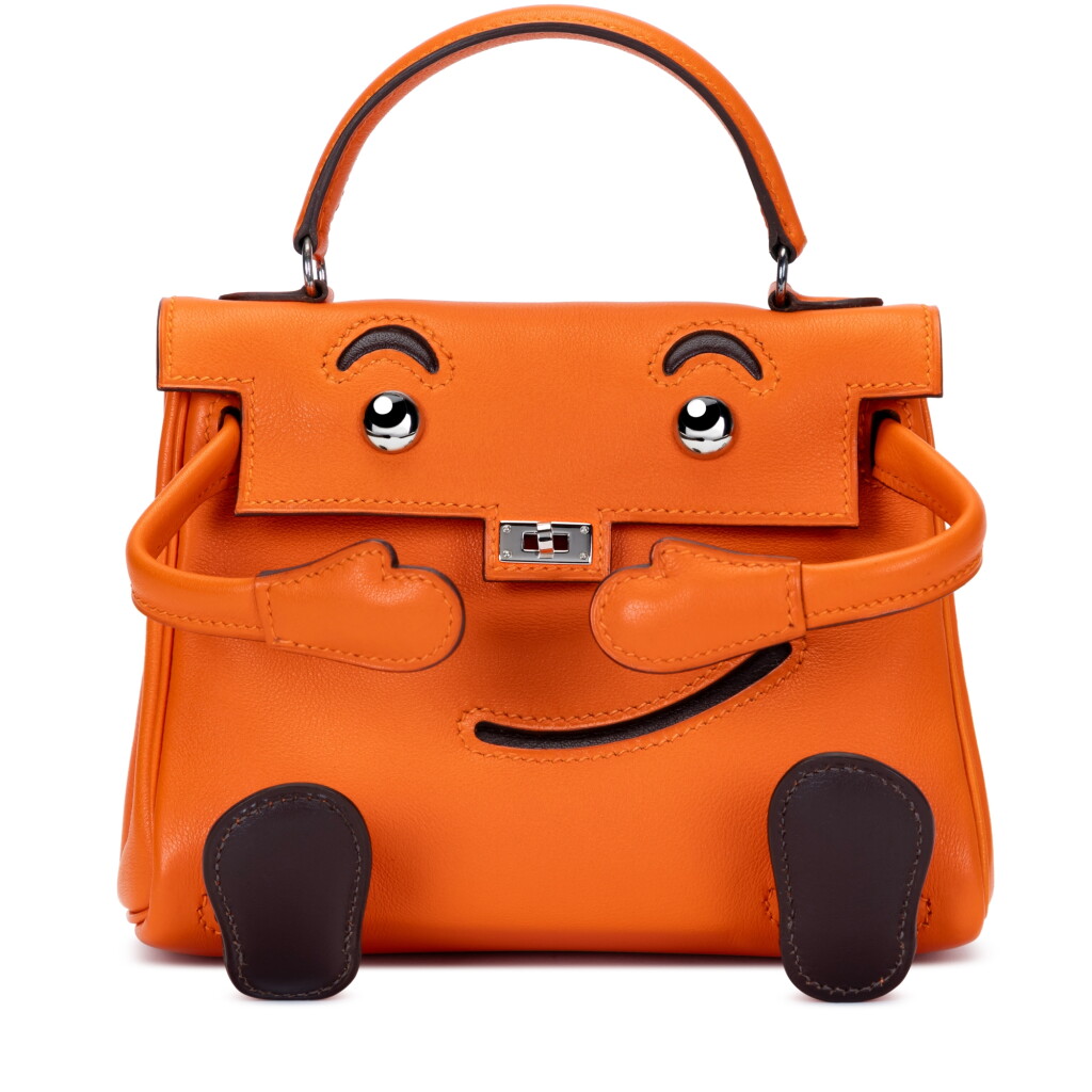 View full screen - View 1 of Lot 232. Limited Edition Orange H and Chocolat Gulliver Quelle Idole Kelly Doll Palladium Hardware, 2000.